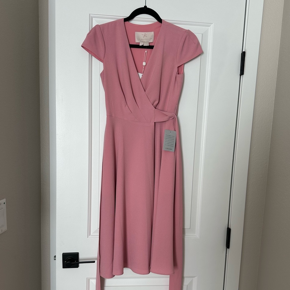Gal Meets Glam Audrey Pink Wrap Dress